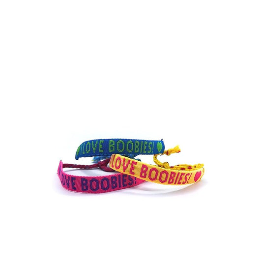 i love boobies! Woven Bracelet Pack