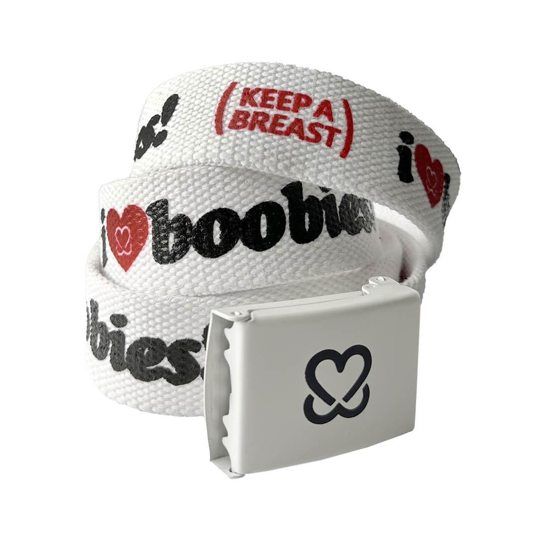 i love boobies! Web Belt  Official Keep A Breast Foundation