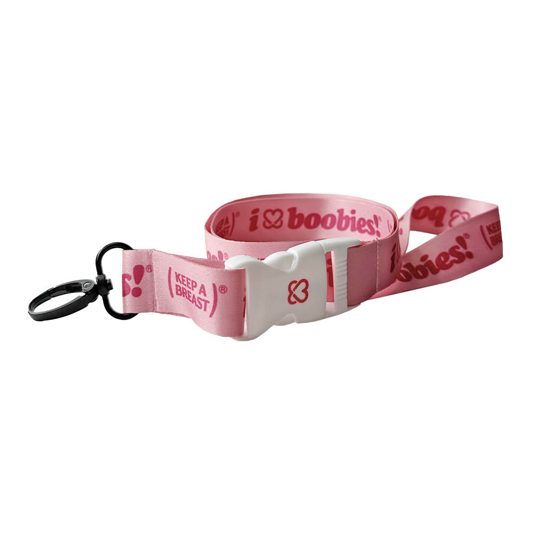 i love boobies! Lanyard Naked Pink