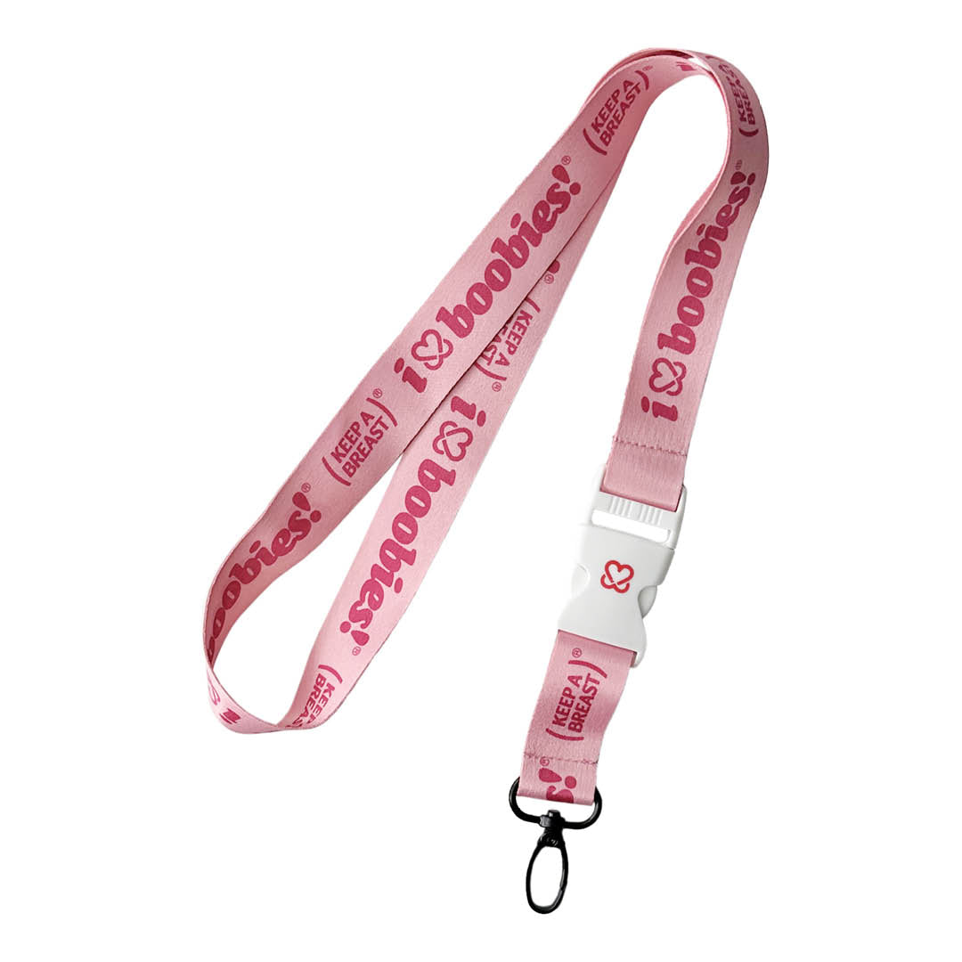 i love boobies! Lanyard Naked Pink