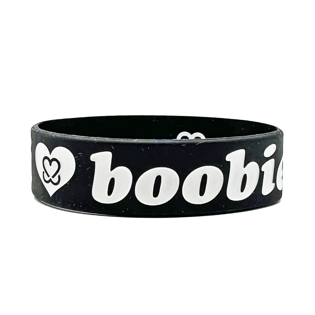 i love boobies! Black White Classic Bracelet