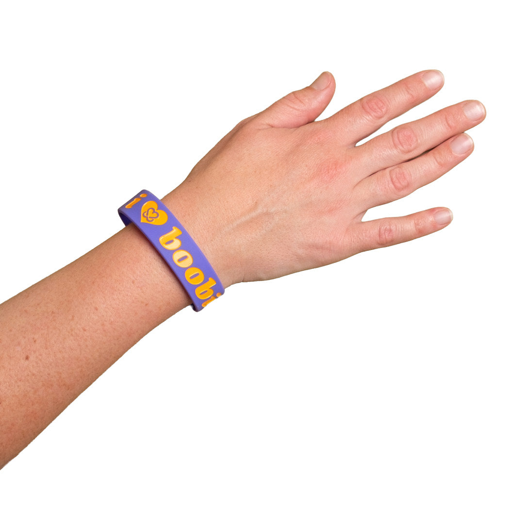 i love boobies! Neon Grape Classic Bracelet