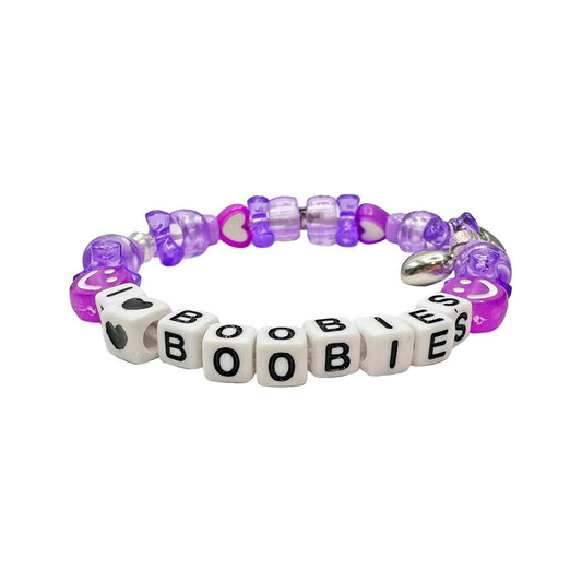 i love boobies! Purple Kandi Bracelet