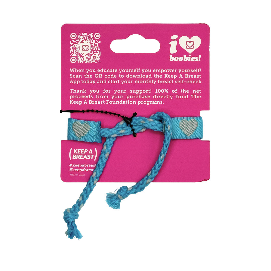i love boobies! Woven Bracelet - Stormy Sky