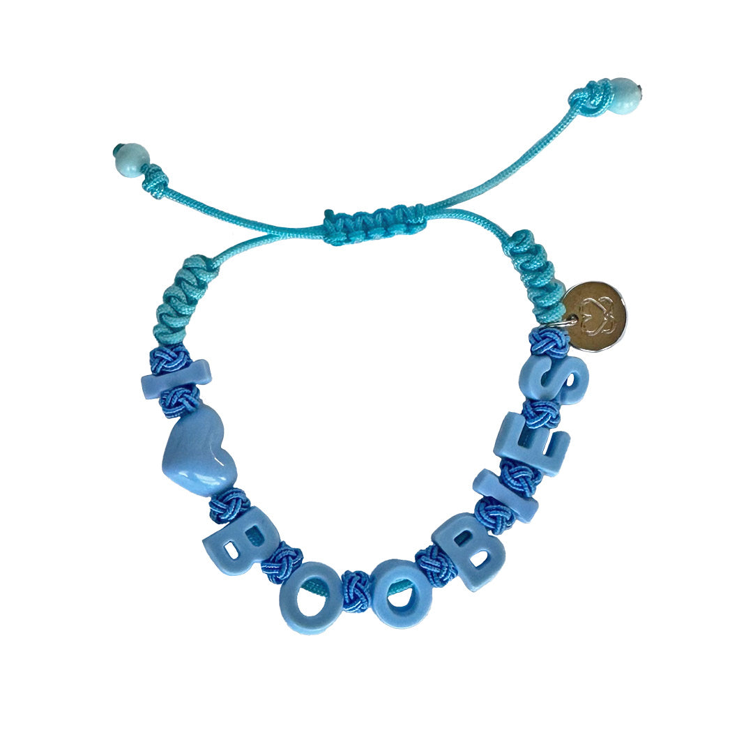 i love boobies! Blue Pull-Tie Bracelet