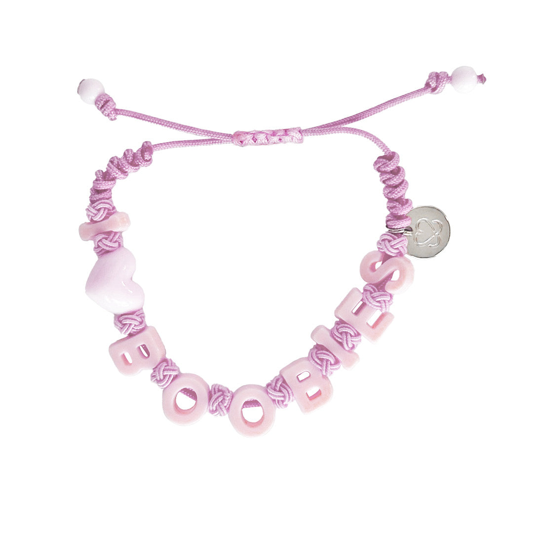 i love boobies! Pink Pull-Tie Bracelet