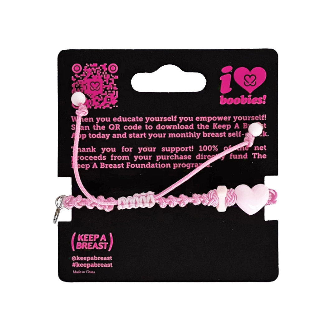 i love boobies! Pink Pull-Tie Bracelet