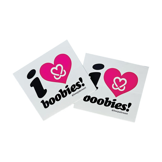 i love boobies! 3.25” X 3.25” Square Sticker White 2-Pack