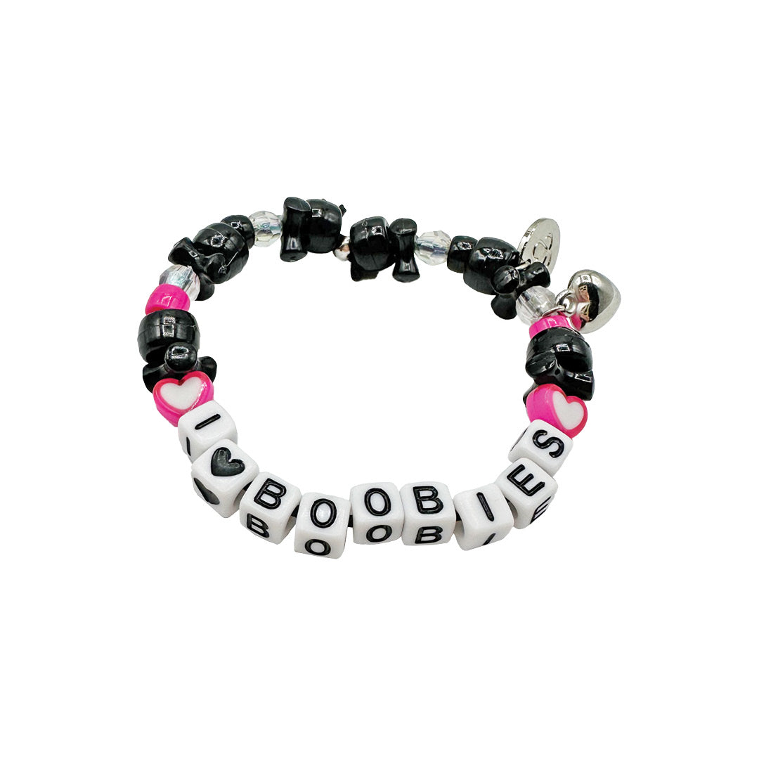 Kandi i love boobies! Bracelet Black