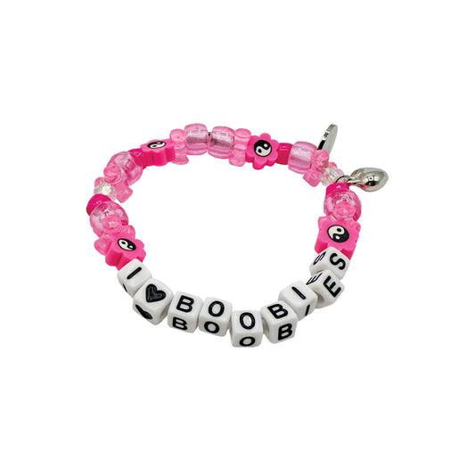 i love boobies! Pink Kandi Bracelet