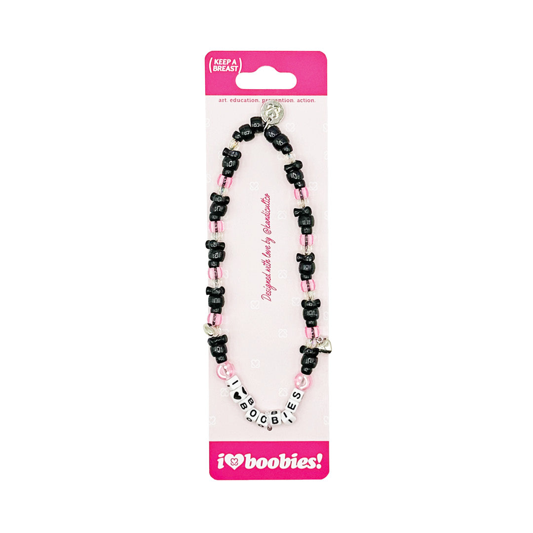 Kandi i love boobies! Choker Necklace Black