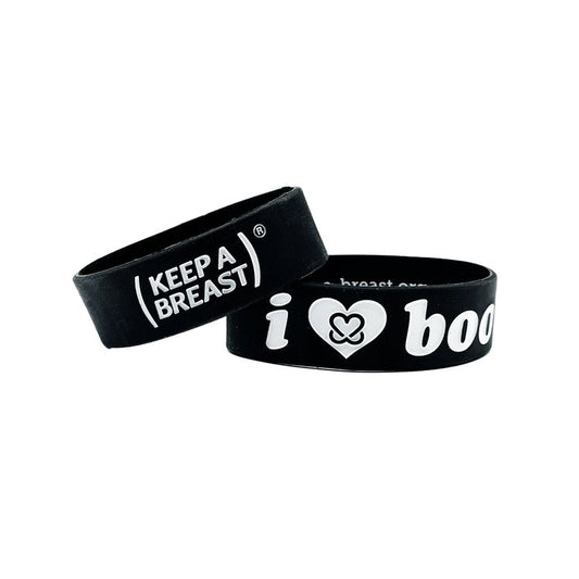 i love boobies! Black White Classic Bracelets