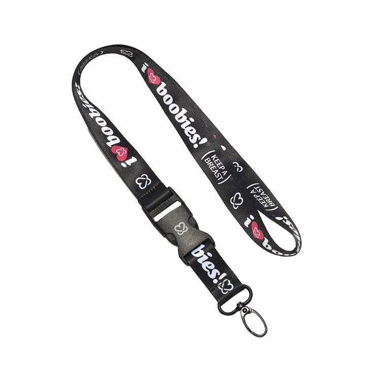 i love boobies! Lanyard Black