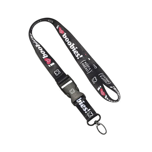 i love boobies! Black Lanyard