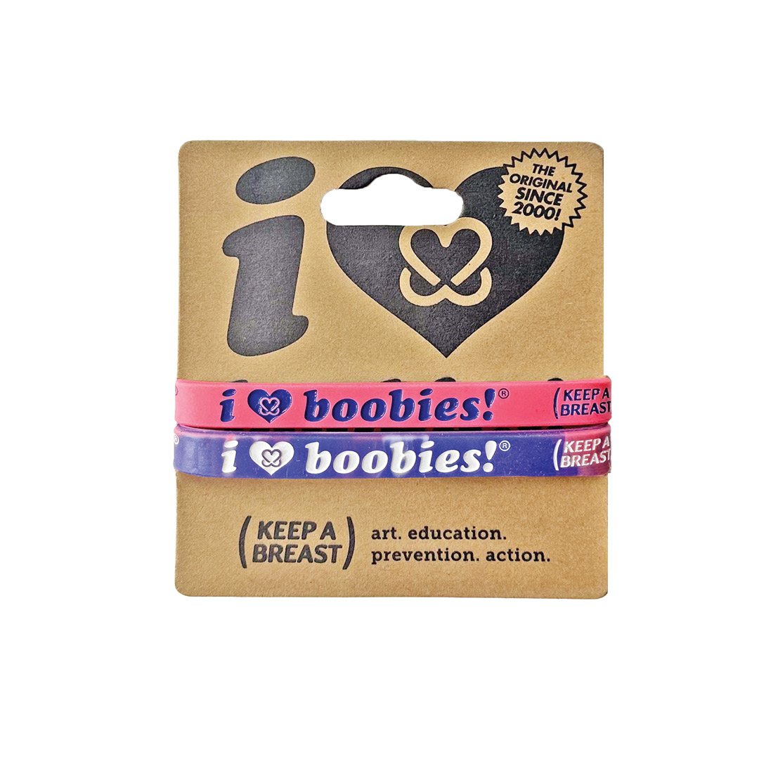 i love boobies! Mini Bracelets Pink/Cotton Candy Tie-Dye 2-Pack