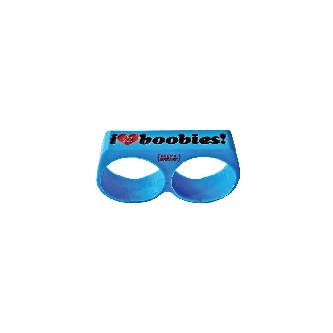 i love boobies! Sky Blue Two-Finger Ring