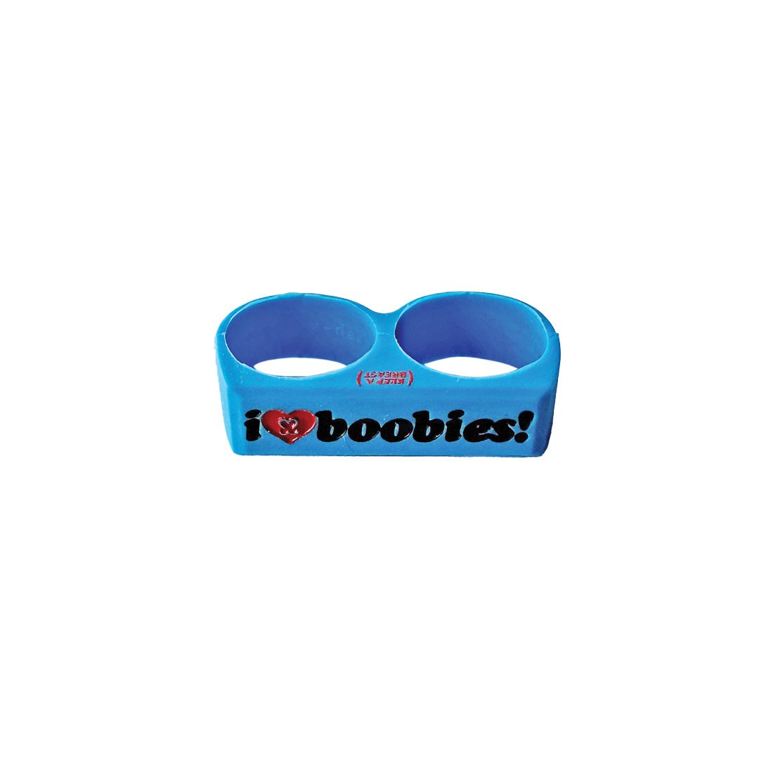 i love boobies! Sky Blue Two-Finger Ring