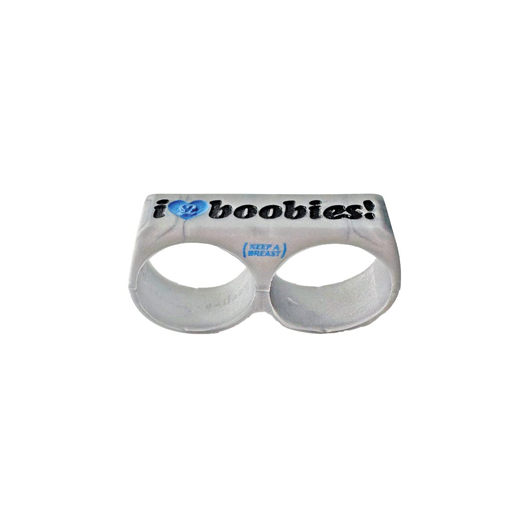 i love boobies Two Finger Ring Grey Official Keep A Breast