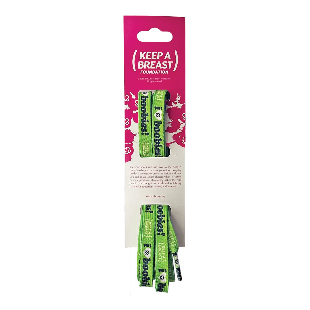 i love boobies! Green Shoelace Set