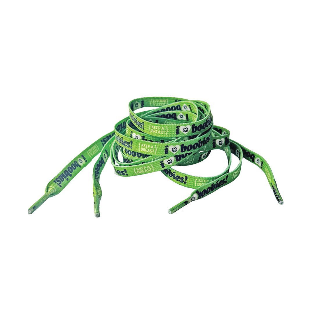 i love boobies! Green Shoelace Set