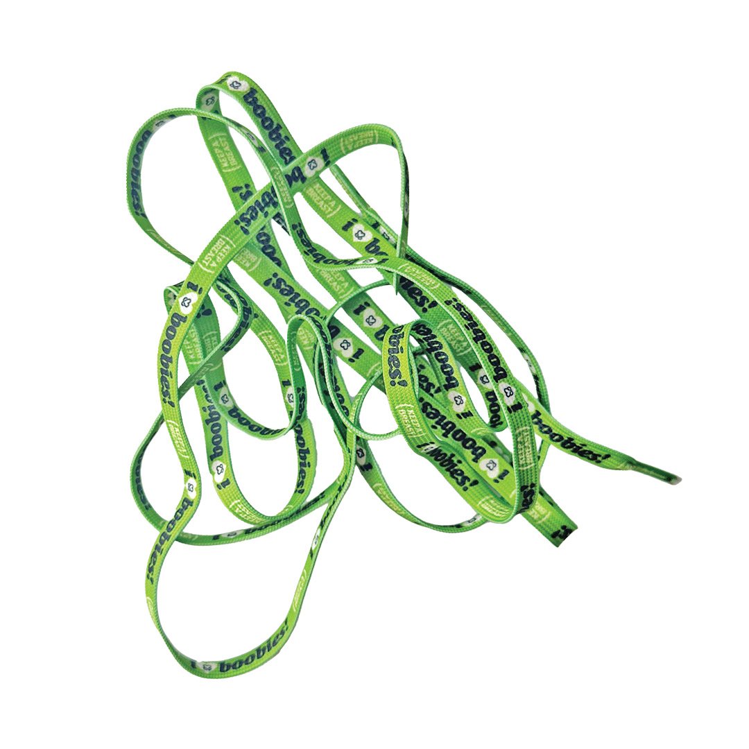 i love boobies! Green Shoelace Set