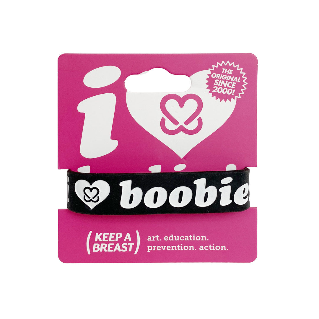 i love boobies! Black White Classic Bracelet