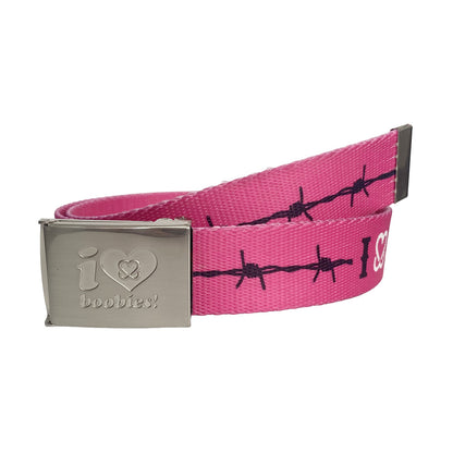 i love boobies! Web Belt - Barbed Cowgirl