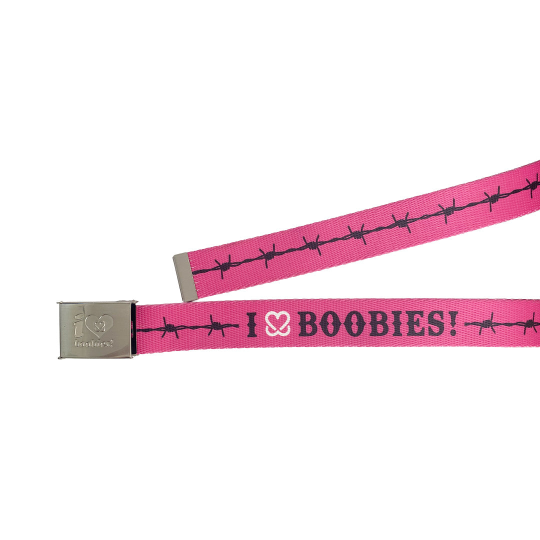 i love boobies! Web Belt - Barbed Cowgirl