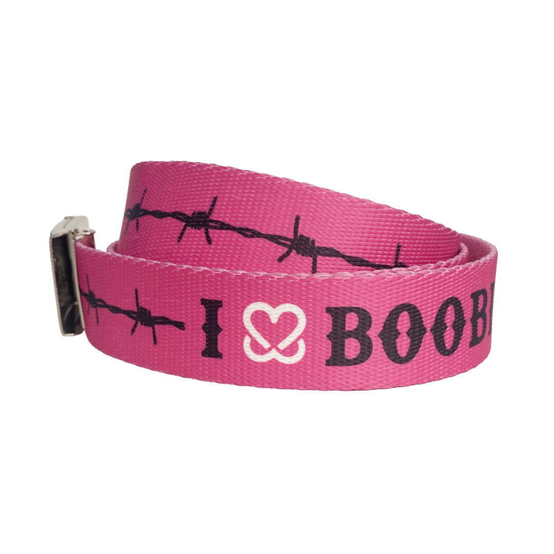 i love boobies! Web Belt - Barbed Cowgirl