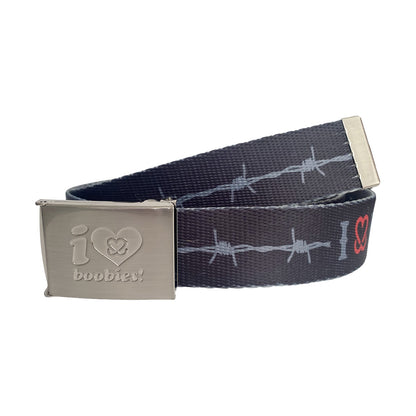 i love boobies! Web Belt - Barbed Night