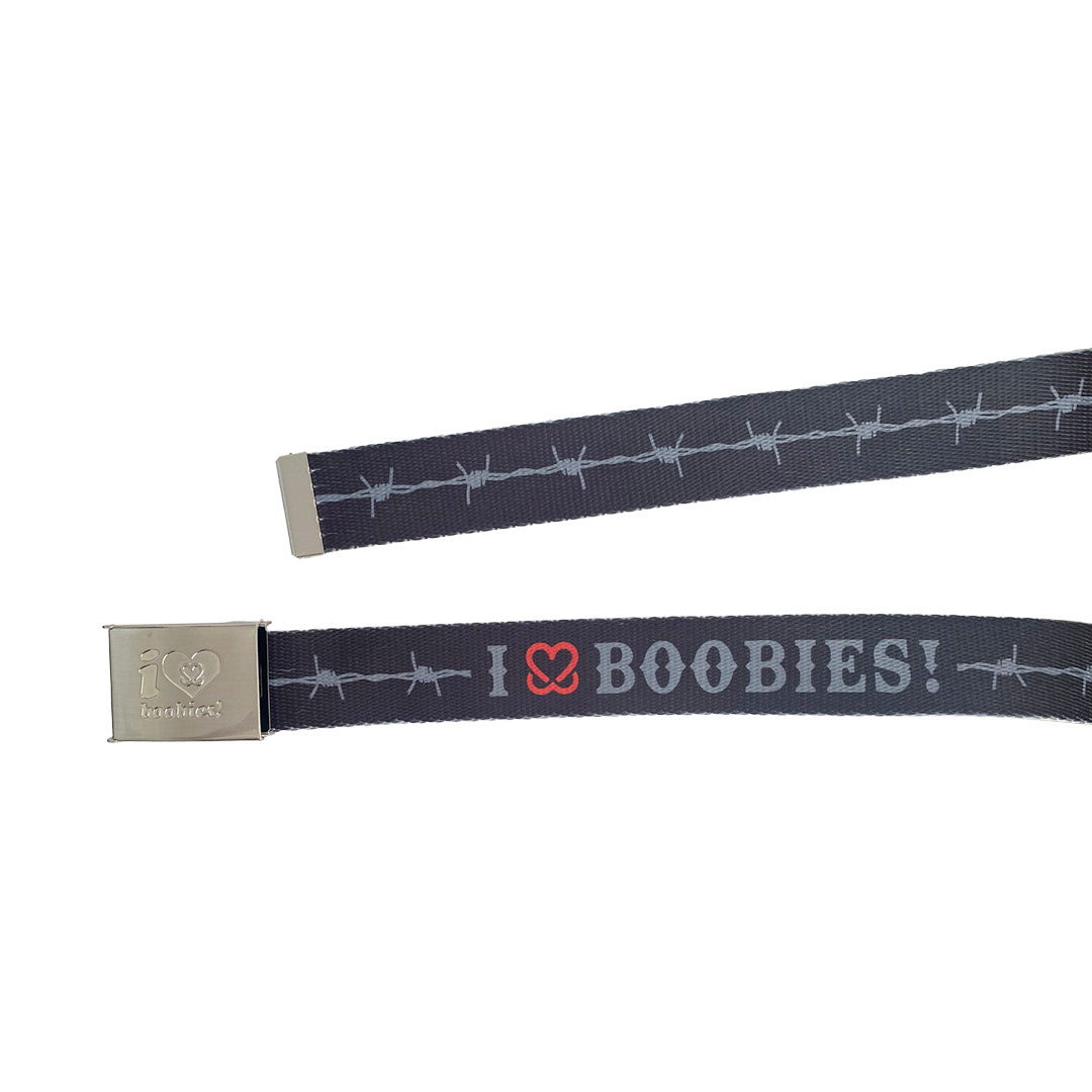 i love boobies! Web Belt - Barbed Night
