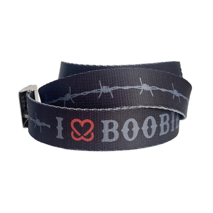 i love boobies! Web Belt - Barbed Night