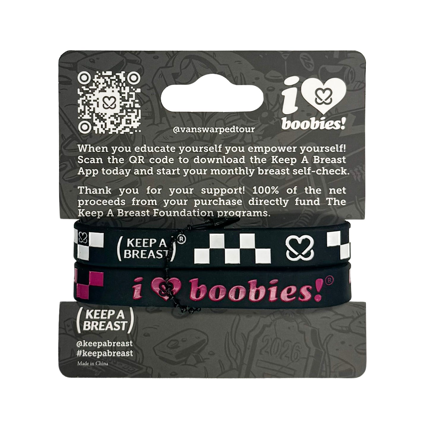 i love boobies! x Vans Warped Tour ‘26 Checkered Bracelet Pack 