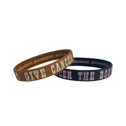 Give Cancer The Boot Bracelet Pack - Saddle