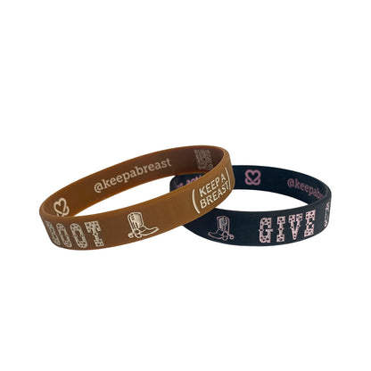 Give Cancer The Boot Bracelet Pack - Saddle