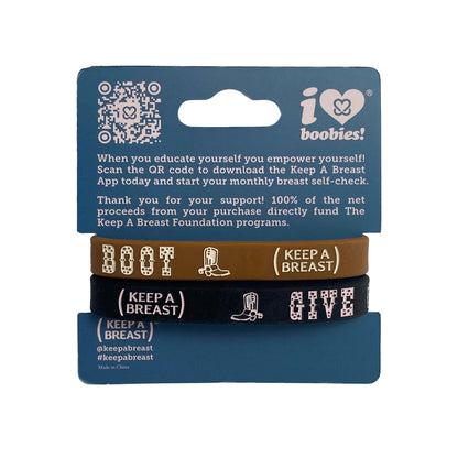 Give Cancer The Boot Bracelet Pack - Saddle
