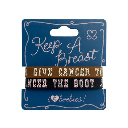 Give Cancer The Boot Bracelet Pack - Saddle