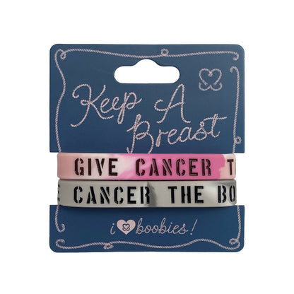 Give Cancer The Boot Bracelet Pack - Steel Rose