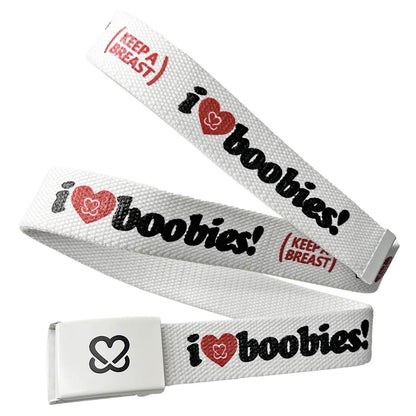 i love boobies! Web Belt White