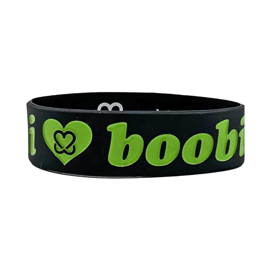 i love boobies! Black Green Classic Bracelet