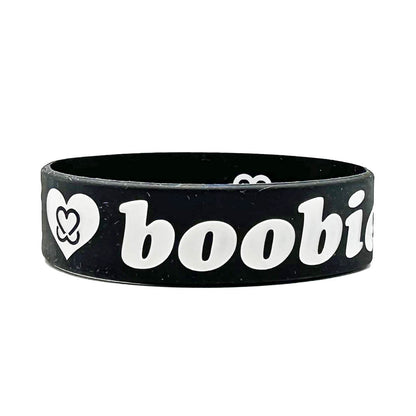 i love boobies! Black White Classic Bracelet