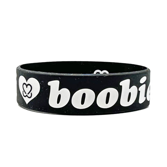 i love boobies! Black White Classic Bracelet