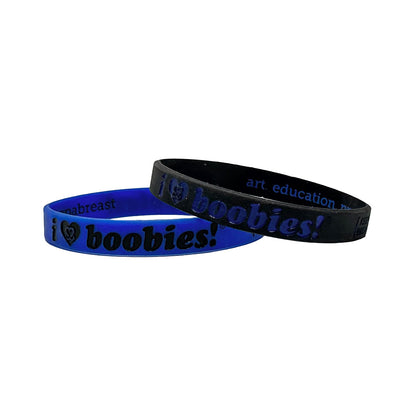 i love boobies! Mini Blue Black Bracelet Pack