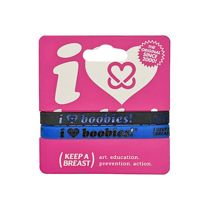 i love boobies! Mini Blue Black Bracelet Pack