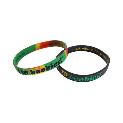 i love boobies! Rasta Black Fade Bracelet Pack