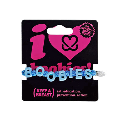 i love boobies! Blue Pull-Tie Bracelet