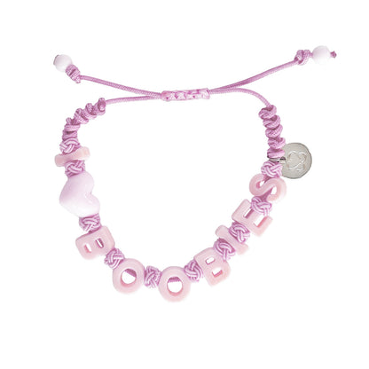 i love boobies! Pink Pull-Tie Bracelet
