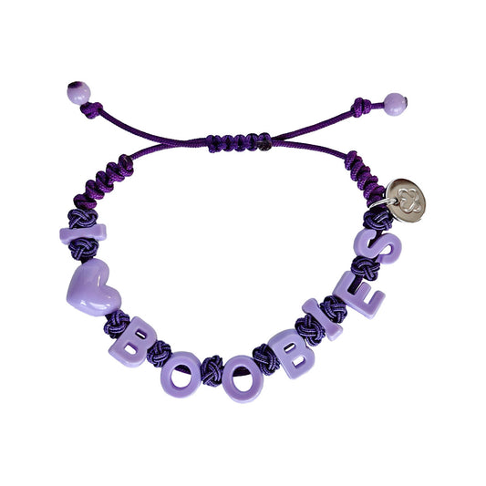 i love boobies! Purple Pull-Tie Bracelet