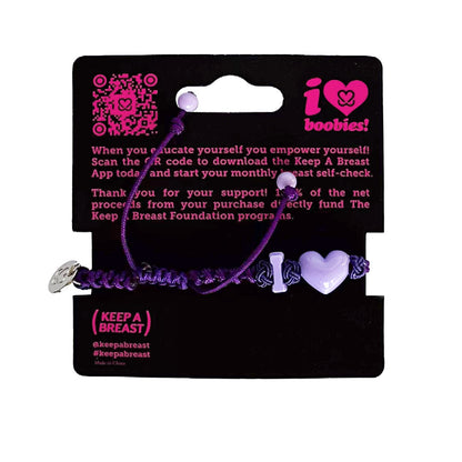 i love boobies! Purple Pull-Tie Bracelet