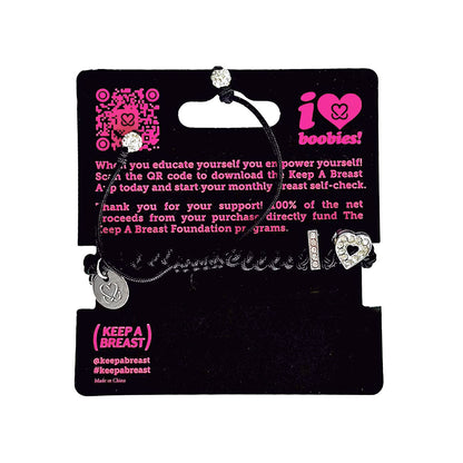 i love boobies! Bling Pull-Tie Bracelet